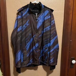 Fox Men's Blue and Black Jacket